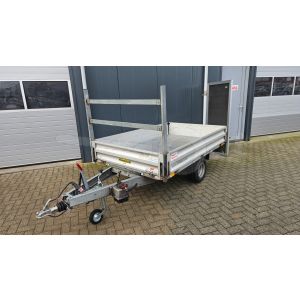 Kipper Humbaur HUK 153214, Lxb 230x140cm, Bruto 1500kg (netto 1132kg), Achterwaarts handmatig kippend, Lvh 64cm, Enkelas geremd.