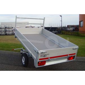 Twins Trailers enkelas achterwaartse kipper 307x157cm 750kg ongeremd