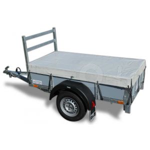 Vlakzeil compleet, voor Twins Trailers bakwagen 225x132, grijs, ongemonteerd