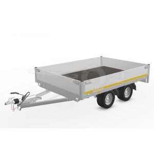 Eduard plateauwagen 2618-4-PB30-075-56, Lxb 260x180cm, Bruto 750kg (253kg netto), Lvh 56cm, Alu borden 30cm, Tandemas geremd, Banden 195/55R10