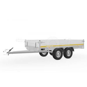 Eduard plateauwagen 3015-2-P3-0772, Lxb 300x150cm, Bruto 750kg, Lvh 72cm, Alu borden 30cm, Tandemas ongeremd, Banden 155/80R13.