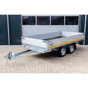Vooraanzicht 750kg Eduard ongeremde tandemas plateauwagen 3116-2-PB30-075-72 310x160cm 