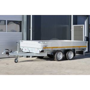 Eduard plateauwagen 3118-4-P3-3563, Lxb 310x180cm, Bruto 3500kg (3076kg netto), Lvh 63cm, Alu borden 30cm, Tandemas geremd, Banden 195/50R13