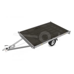 Eduard plateauwagen 3120-3-PV-100-63, Lxb 310x200cm, Bruto 1000kg (693kg netto), Lvh 63cm, Vlak zonder borden, Enkelas geremd, Banden 195/50R13