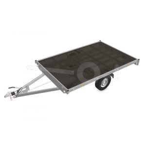 Eduard plateauwagen 3120-3-PV-100-72, Lxb 310x200cm, Bruto 1000kg (693kg netto), Lvh 72cm, Vlak zonder borden, Enkelas geremd, Banden 155R13