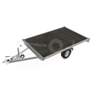 Eduard plateauwagen 3120-3-PV-135-72, Lxb 310x200cm, Bruto 1350kg (673kg netto), Lvh 72cm, Vlak zonder borden, Enkelas geremd, Banden 165R13