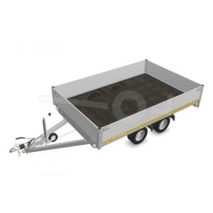 Eduard plateauwagen 3120-4-PB40-300-56, Lxb 310x200cm, Bruto 3000kg (2425kg netto), Lvh 56cm, Alu borden 40cm, Tandemas geremd, Banden 195/55R10
