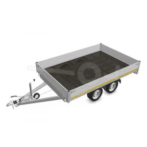 Eduard plateauwagen 3120-4-PB30-300-63, Lxb 310x200cm, Bruto 3000kg (2447kg netto), Lvh 63cm, Alu borden 30cm, Tandemas geremd, Banden 195/50R13