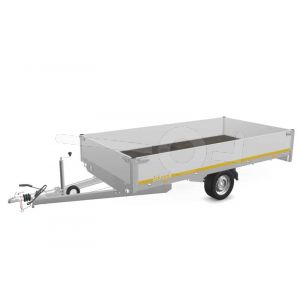 Eduard plateauwagen 3518-3-PB40-180-63, Lxb 350x180cm, Bruto 1800kg (1371kg netto), Lvh 63cm, Alu borden 40cm, Enkelas geremd, Banden 195/50R13