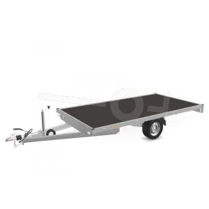 Eduard plateauwagen 3518-3-PV-180-63, Lxb 350x180cm, Bruto 1800kg (1439kg netto), Lvh 63cm, Vlak zonder borden, Enkelas geremd, Banden 195/50R13