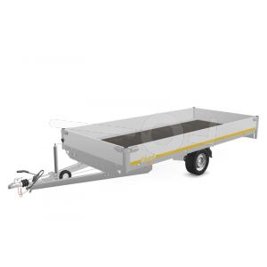Eduard plateauwagen 4018-3-PB30-180-63, Lxb 406x180cm, Bruto 1800kg (1393kg netto), Lvh 63cm, Alu borden 30cm, Enkelas geremd, Banden 195/50R13