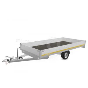 Eduard plateauwagen 4020-3-PB30-180-63, Lxb 406x200cm, Bruto 1800kg (1236kg netto), Lvh 63cm, Alu borden 30cm, Enkelas geremd, Banden 195/50R13
