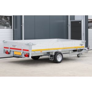 Eduard multitransporter enkelas 310x180cm 30cm aluminium borden 1350kg laadvloerhoogte 56cm