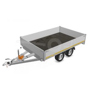 Eduard multitransporter 3120-4-PMB40-200-63, Lxb 310x200cm, Bruto 2000kg (1367kg netto), Lvh 63cm, Alu borden 40cm, Tandemas geremd, Banden 195/50R13, Met oprijplaten en lier.