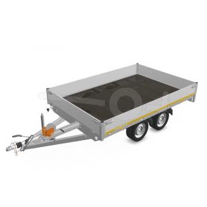 Eduard multitransporter 3120-4-PMB30-300-63, Lxb 310x200cm, Bruto 3000kg (2351kg netto), Lvh 63cm, Alu borden 30cm, Tandemas geremd, Banden 195/50R13, Met oprijplaten en lier.