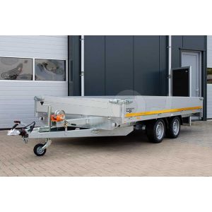 Eduard multitransporter 3520-4-PMB30-350-63, Lxb 356x200cm, Bruto 3500kg (2844kg netto), Lvh 63cm, Alu borden 30cm, Tandemas geremd, Banden 195/50R13, Met oprijplaten en lier.