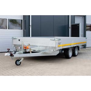 Vooraanzicht Eduard multitransporter 4018-4-PMB30-300-63 30cm laadborden 406x180cm bruto laadvermogen 3000kg laadvloerhoogte 63cm
