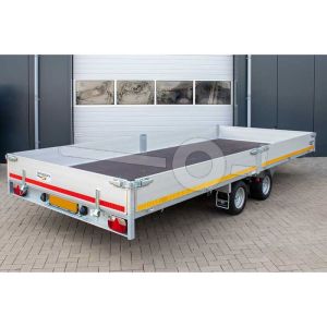 Eduard multitransporter 6022-4-PM4-3056, Lxb 606x220cm, Bruto 3000kg (2080kg netto), Lvh 56cm, Alu borden 40cm, Tandemas geremd, Banden 195/55R10, Met oprijplaten en lier