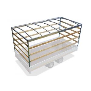 Huifstellage voor Eduard plateauwagen 200x145cm, 160cm hoogte vanaf laadvloer (alleen frame)