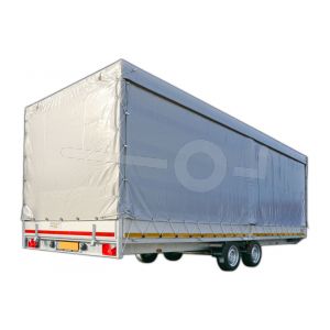 Huifdoek 606x200x220cm 6020-Z-SFZ-22-7500 ten behoeve van huif met schuifzeil voor Eduard plateauwagen of multitransporter met een laadbak van 606x200cm. Hoogte 220cm gemeten vanaf de laadvloer. Kleur van het huifdoek is 7500 grijs.