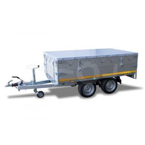 Vlakzeil compleet, voor Eduard Trailer plateauwagen en kipper 230x145, grijs 0712, ongemonteerd