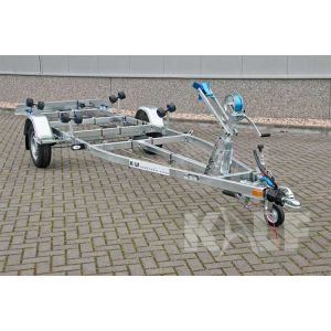 Enkelasser sloeptrailer Kalf Basic 1100-52 afmeting 520x190cm met een bruto laadvermogen van 1100kg (770 netto)