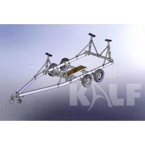 Kalf stallingstrailer voor kielboot 650x200 cm 2700 kg