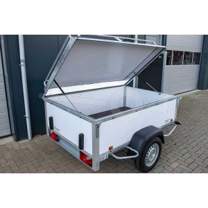 Power Trailer bagagewagen 200x110x60cm wit plywood type NR.B 200 bruto 750kg ongeremd