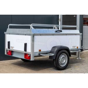 Power Trailer bagagewagen 200x132x60cm wit plywood type NR.M 200 bruto 750kg ongeremd