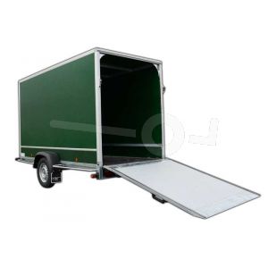 Optionele achterklep 150x180cm in plaats van twee achterdeuren Power Trailer gesloten aanhangwagen.