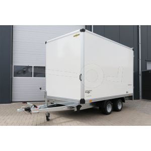 Humbaur HKN 254221-20PF30 gesloten aanhangwagen met 10inch wielen en 62cm laadvloerhoogte 418x203x188cm bruto laadvermogen 2500kg 