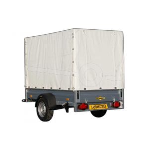 Huif voor Humbaur aluminium aanhangwagen, afmeting 251 x 131 cm met een dakhoogte van 160 cm vanaf de laadvloer.