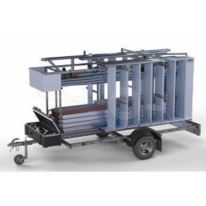 Afsluitbare steigeraanhanger compleet inclusief steiger 305x135cm, werkhoogte 10,2 meter, met carbon vloeren