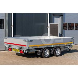 Eduard 3-zijdige kipper met oprijplaten 3116-4-3O3-3563-N, Lxb 310x160cm, Bruto 3500kg (2720kg netto), Elektrische bediening, Lvh 63cm, Borden 30cm, Tandemas geremd, Banden 195/50R13