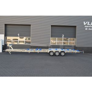 Vlemmix Flex-Roll boottrailer 1000x255cm (lxb), bruto 3500kg (netto 2840kg), tridem (3 asssen van 1800kg) geremd.