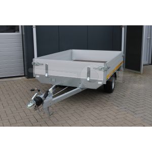 Eduard plateauwagen 2014-3-PB30-100-56, 200x145cm, bruto 1000kg, laadvloerhoogte 56cm, geremde enkelasser.