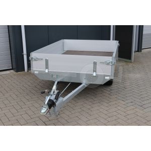 Eduard plateauwagen 2314-3-PB30-075-63, 230x145cm, bruto 750kg geremd, laadvloerhoogte 63cm, geremde enkelasser.