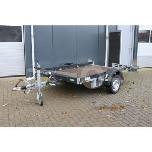Transporter Unsinn UA 2615-14-13 voor kleine voertuigen Lxb 260x155cm, Bruto 1400kg (1030kg netto), Hydraulisch handmatig zakbaar, Lvh 46cm, Enkelas geremd, Banden 195/50R13