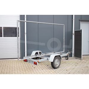 TwinArc reclame aanhangwagen, 290x140cm, Bruto 750kg, Enkelas ongeremd