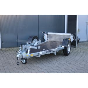 Motortrailer Blyss MP3  kantelbaar, afmeting laadvloer lxb 240x88cm (totale afmetingen lxb 327x159cm), enkelas ongeremd, Bruto 500kg (netto laadvermogen 320kg), Banden 155/80R13