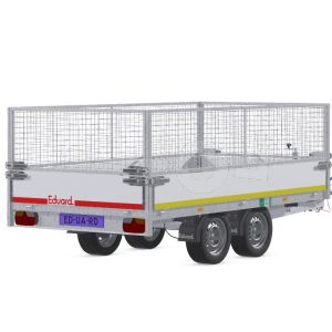 Loofrekken 260x150 (lxb bak) 60cm hoog voor Eduard plateuawagen, kipper of multitransporter met borden