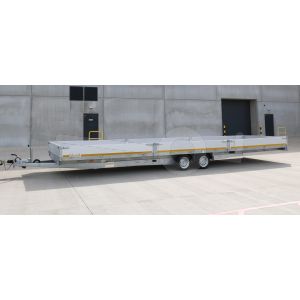 Eduard plateauwagen 8522-4-P3-3563, Lxb 856x220cm, Bruto 3500kg (2425kg netto), Lvh 63cm, Alu borden 30cm, Tandemas geremd, Banden 195/50R13
