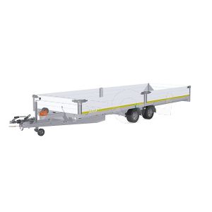 Eduard multitransporter 6020-4-PM4-3056, Lxb 606x200cm, Bruto 3000kg (2110kg netto), Lvh 56cm, Alu borden 40cm, Tandemas geremd, Banden 195/55R10, Met oprijplaten en lier.