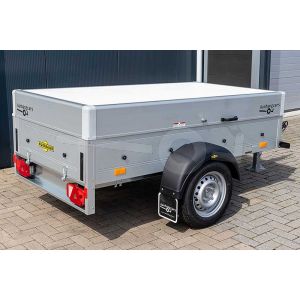 Humbaur aluminium  bagagewagen (lxbxh) 205x110x48cm, type  Startrailer H 752010 met deksel, Bruto 750kg (604kg netto), Aluminium wanden, Enkelas ongeremd, Banden 145/80R13