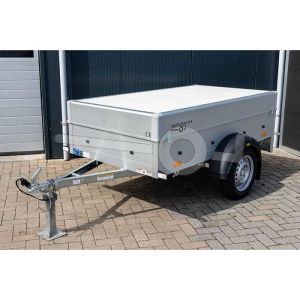 Bagagewagen aluminium Humbaur (lxbxh) 251x131x48cm, type Startrailer H 752513 met deksel, Bruto 750kg (602kg netto), Aluminium wanden, Enkelas ongeremd, Banden 145/80R13