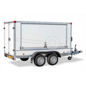 Gesloten bakwagen optie powertrailer zijklep GEPLA-serie met slot en gasveren.