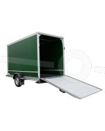 Optionele achterklep 180x180cm in plaats van twee achterdeuren Power Trailer gesloten aanhangwagen.