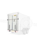 Neergaande achterklep i.p.v. achterdeuren voor Humbaur gesloten aanhangwagen 243x188cm