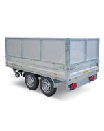 Loofrekken met dichte aluminium panelen, 60cm hoog, voor Humbaur HTK 3-zijdige kipper met een laadbak van 314x175cm.