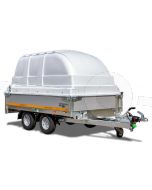 Kunststof kap voor Eduard aanhangwagen 260x150cm, 130cm hoogte vanaf laadvloer, lichtgrijs